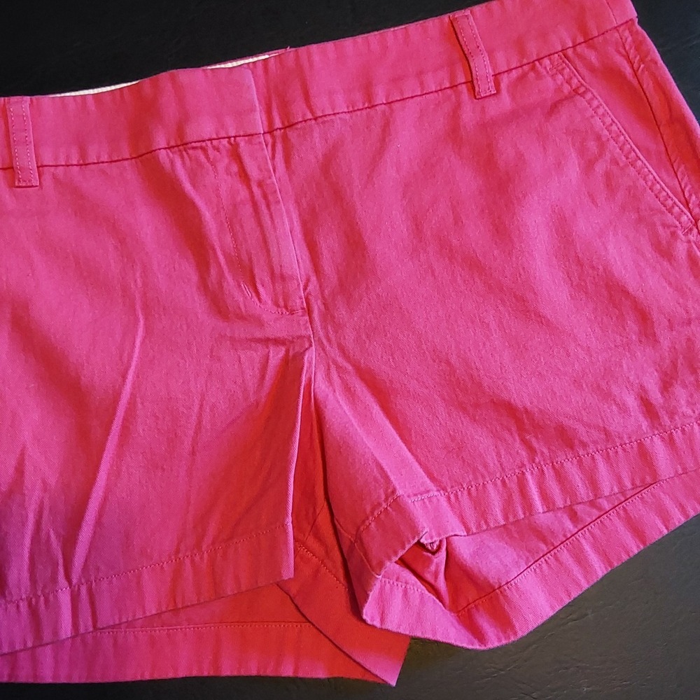 J.Crew Women's‎ 3" Chino Shorts w/ Pockets 100% Cotton Size 12 Hot Pink